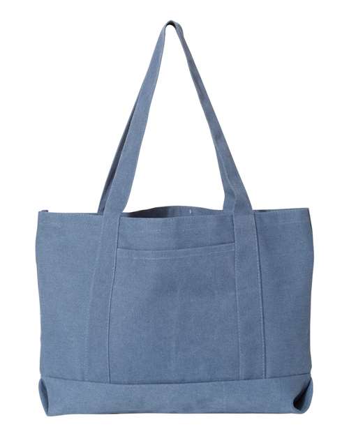 Liberty Bags 8870 Seaside Cotton Pigment Dyed Resort Tote - Blue Jean - front