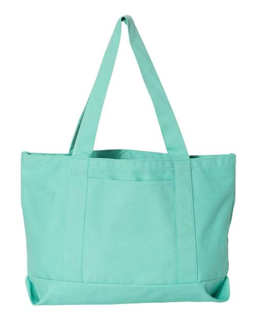 Liberty Bags 8870 Seaside Cotton Pigment Dyed Resort Tote - Sea Glass Green - front