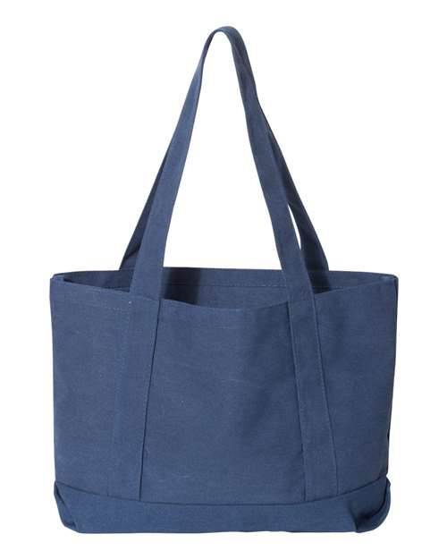 Liberty Bags 8870 Seaside Cotton Pigment Dyed Resort Tote - Washed Navy - back