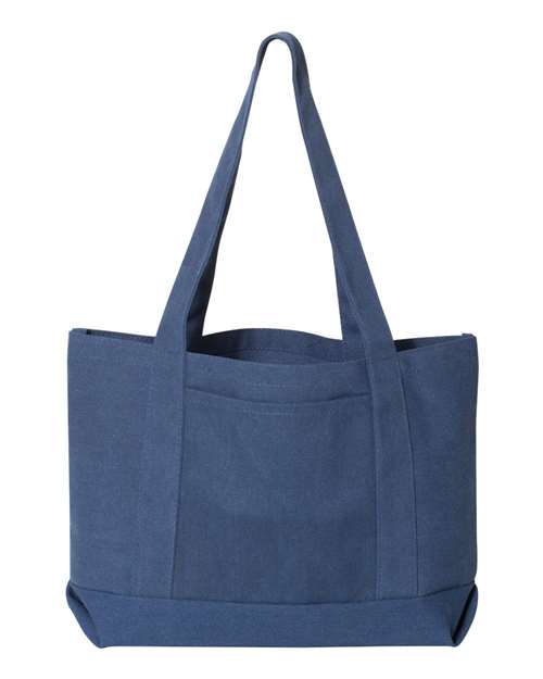 Liberty Bags 8870 Seaside Cotton Pigment Dyed Resort Tote - Washed Navy - front
