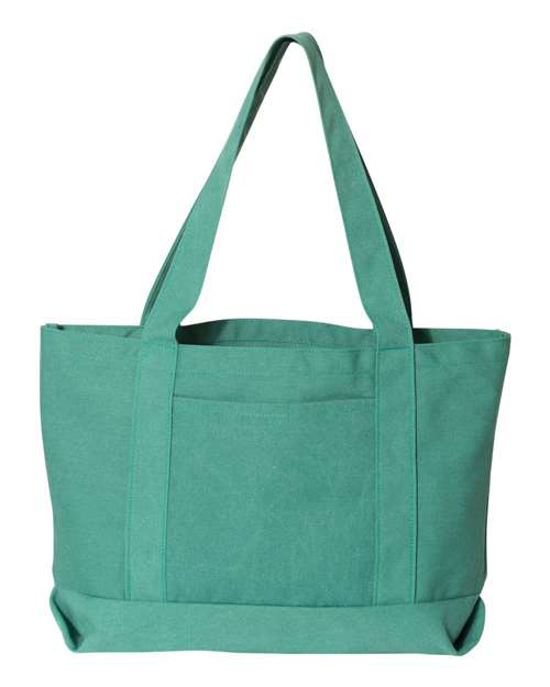 Liberty Bags 8870 Seaside Cotton Pigment Dyed Resort Tote - Seafoam Green - front