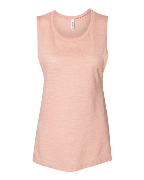 BELLA + CANVAS 8803 Women's Flowy Scoop Muscle Tank - Peach Slub - front