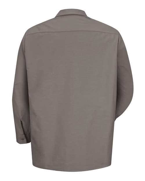 Red Kap SP14T Men's Tall Industrial Long Sleeve Work Shirt - Grey - back