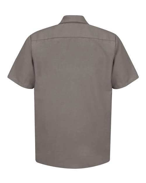 Red Kap SP24T Men's Tall Industrial Short Sleeve Work Shirt - Grey - back