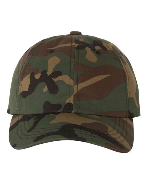 YP Classics 6245CM Classic Dad Hat - Green Camo - front