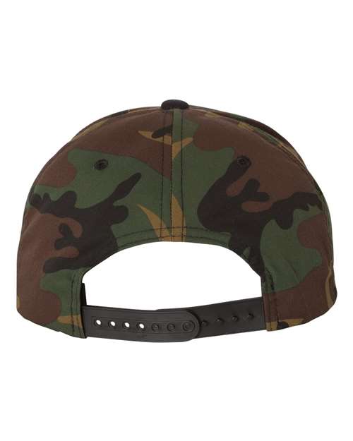 YP Classics 6089M Premium Flat Bill Snapback Cap - Camo/ Black - back