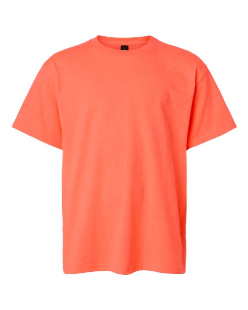 Gildan 5000B Youth Heavy Cotton™ T-Shirt - Heather Neon Coral - front