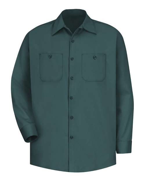 Red Kap SC30T Men's Tall Cotton Uniform Shirt - Spruce Green - front