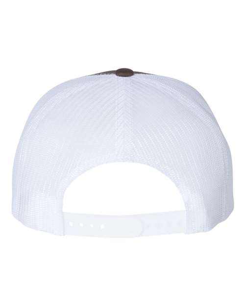 YP Classics 6006 Classic Five-Panel Trucker Cap - Brown/ White - back