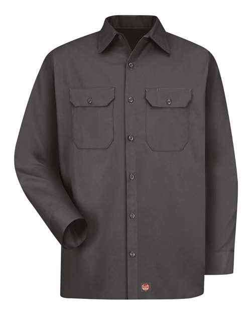 Red Kap ST52T Men's Tall Utility Long Sleeve Work Shirt - Charcoal - front