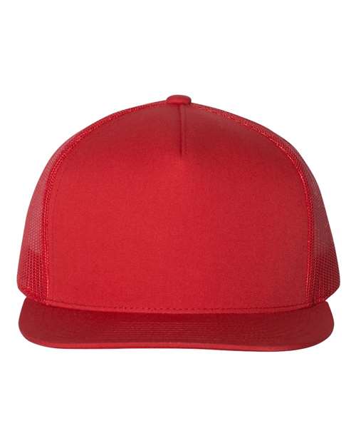 YP Classics 6006 Classic Five-Panel Trucker Cap - Red - front