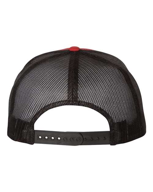 YP Classics 6006 Classic Five-Panel Trucker Cap - Red/ Black - back
