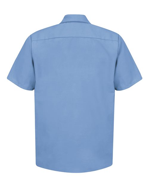 Red Kap SP24T Men's Tall Industrial Short Sleeve Work Shirt - Light Blue - back