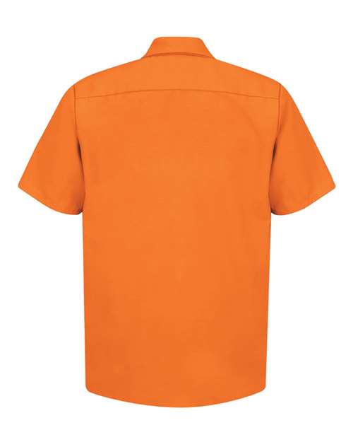 Red Kap SP24T Men's Tall Industrial Short Sleeve Work Shirt - Orange - back
