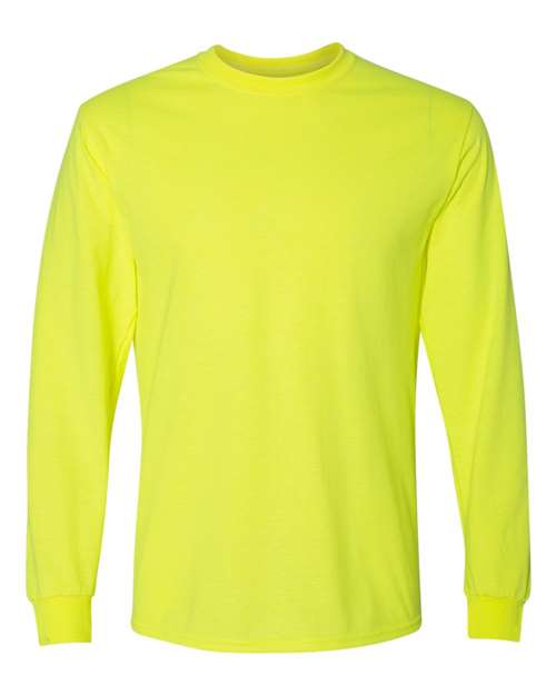 Gildan 8400 Unisex DryBlend® 50/50 Long Sleeve T-Shirt - Safety Green - front