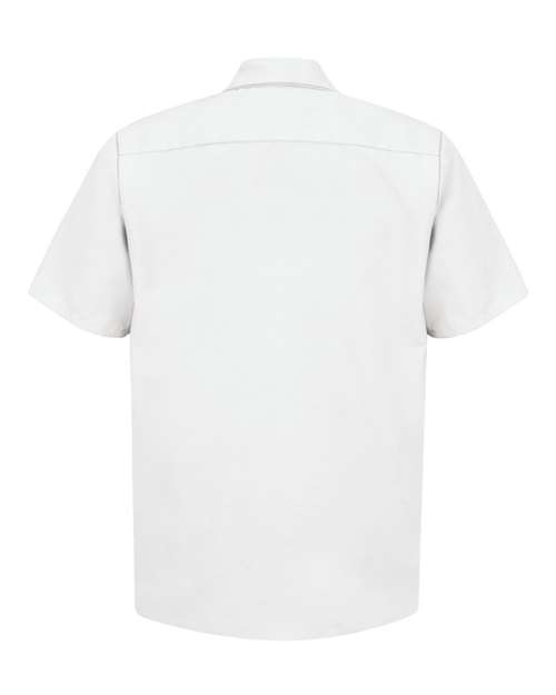 Red Kap SP24T Men's Tall Industrial Short Sleeve Work Shirt - White - back