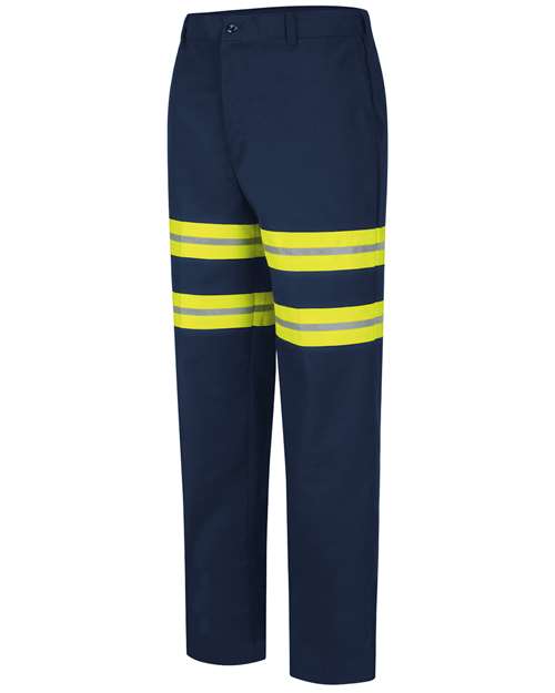 Red Kap PT20E Men's Enhanced Visibility Dura-Kap® Industrial Pants - Navy - 37 Unhemmed - front
