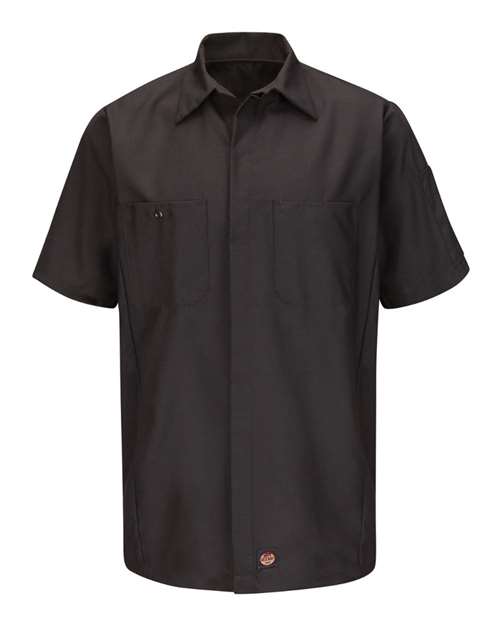 Red Kap SY20 Men's Short Sleeve Automotive Crew Shirt - Charcoal - front