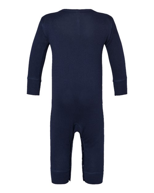 Rabbit Skins 4412 Infant Long Legged Baby Rib Bodysuit - Navy - back