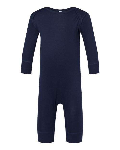Rabbit Skins 4412 Infant Long Legged Baby Rib Bodysuit - Navy - front