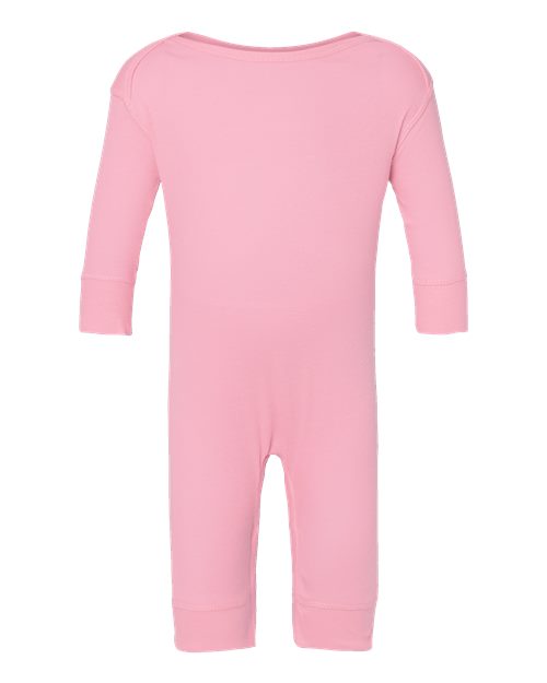 Rabbit Skins 4412 Infant Long Legged Baby Rib Bodysuit - Pink - front