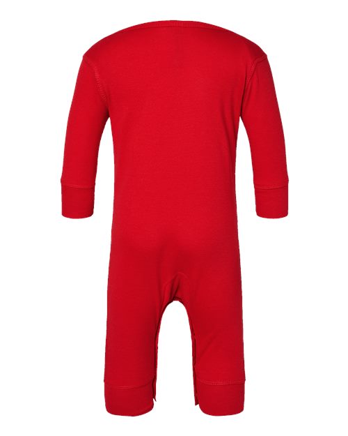 Rabbit Skins 4412 Infant Long Legged Baby Rib Bodysuit - Red - back