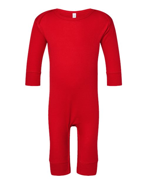 Rabbit Skins 4412 Infant Long Legged Baby Rib Bodysuit - Red - front