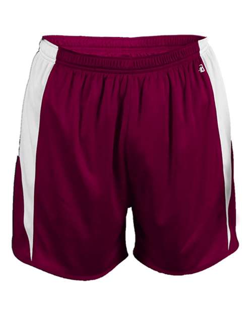 Alleson Athletic 2273 Youth Stride Shorts - Maroon/ White - front
