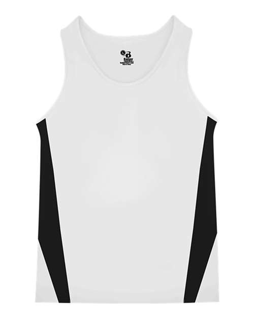 Alleson Athletic 2667 Youth Stride Singlet - White/ Black - front