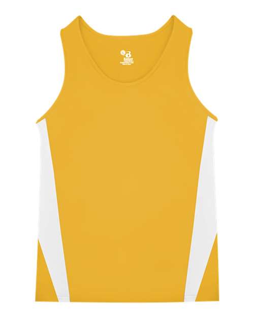 Alleson Athletic 2667 Youth Stride Singlet - Gold/ White - front