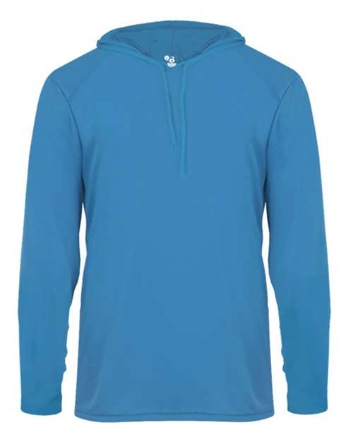 Badger 4105 Unisex B-Core Hooded Long Sleeve T-Shirt - Electric Blue - front