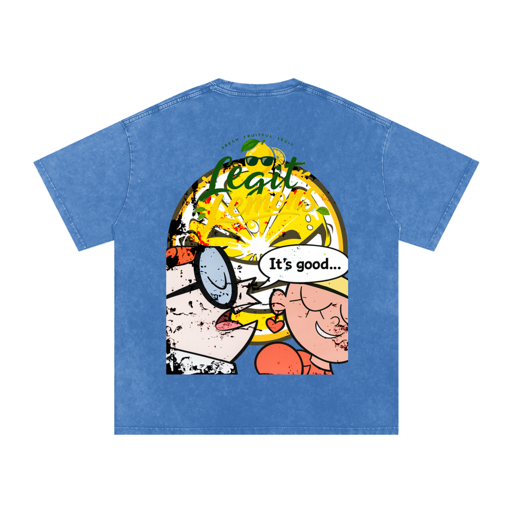 LEGIT GENIUS EDITION Snow Washed Oversized Cotton T-Shirt