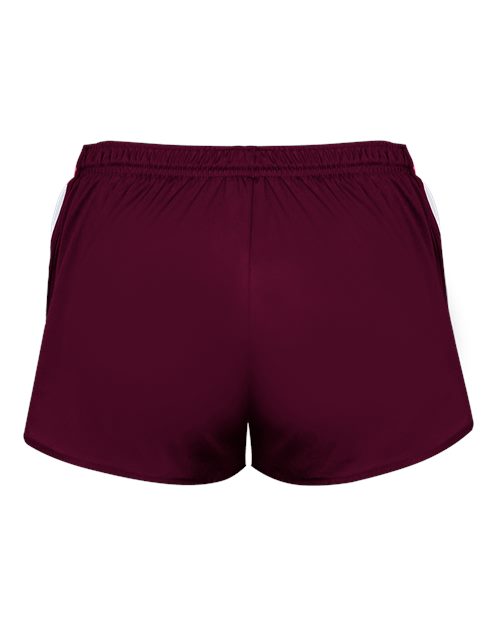 Alleson Athletic 7274 Women's Stride Shorts - Maroon/ White - back