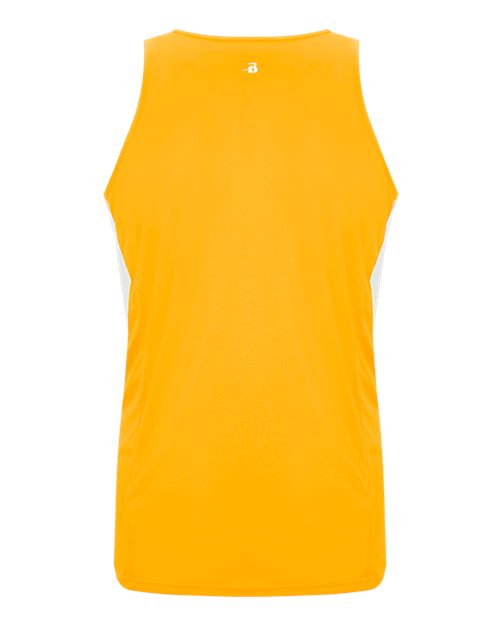 Alleson Athletic 8967 Women's Stride Singlet - Gold/ White - back