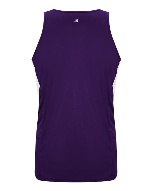 Alleson Athletic 8967 Women's Stride Singlet - Purple/ White - back