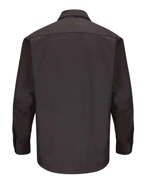 Red Kap SY10 Men's Long Sleeve Automotive Crew Shirt - Charcoal - back