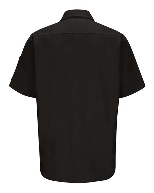 Red Kap SY20 Men's Short Sleeve Automotive Crew Shirt - Black - back