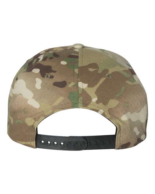 YP Classics 6089M Premium Flat Bill Snapback Cap - Multicam Green - back