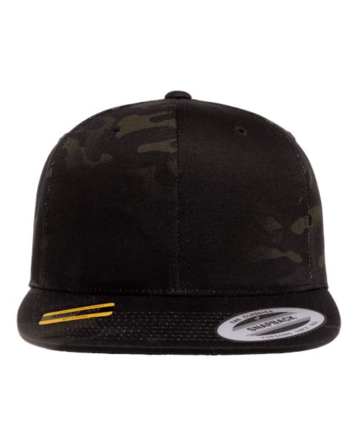 YP Classics 6089M Premium Flat Bill Snapback Cap - Multicam Black - front