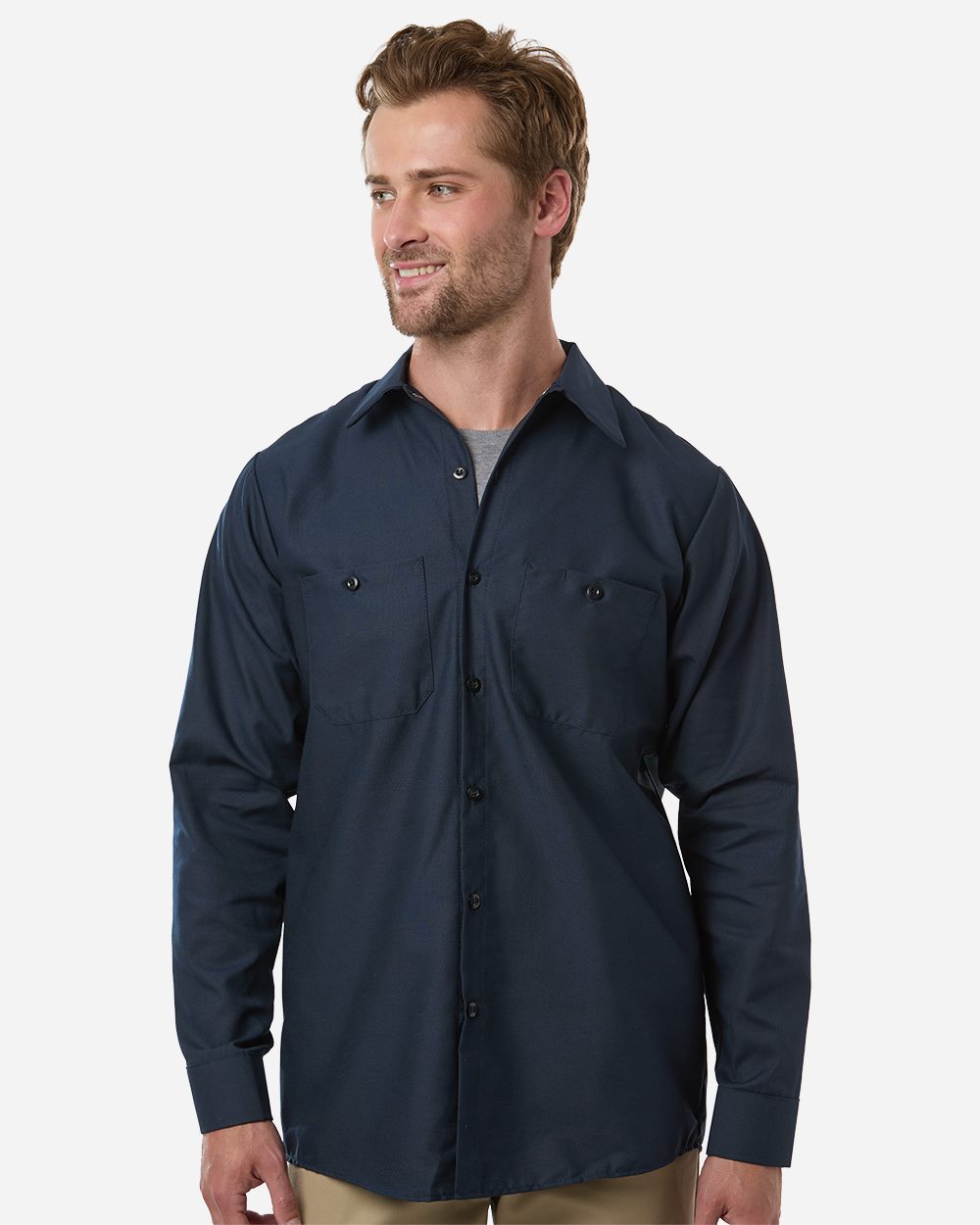 Red Kap SP14 Men's Industrial Long Sleeve Work Shirt - style