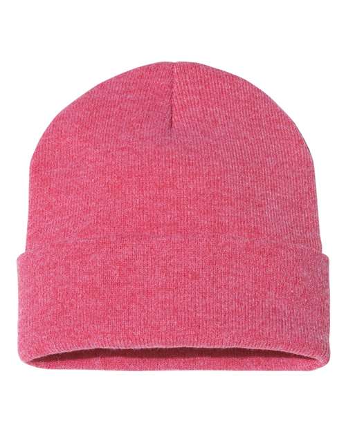 Sportsman SP12 12" Solid Cuffed Beanie - Heather Red - back
