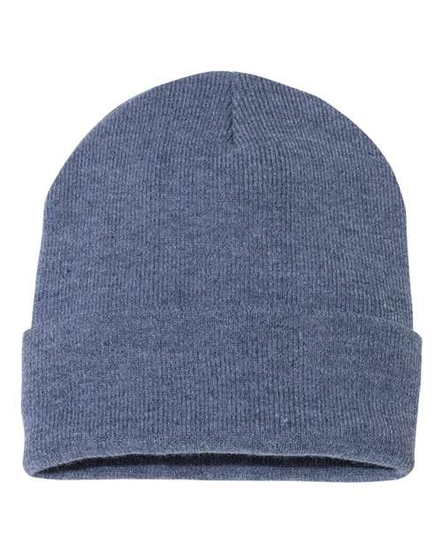 Sportsman SP12 12" Solid Cuffed Beanie - Heather Navy - front