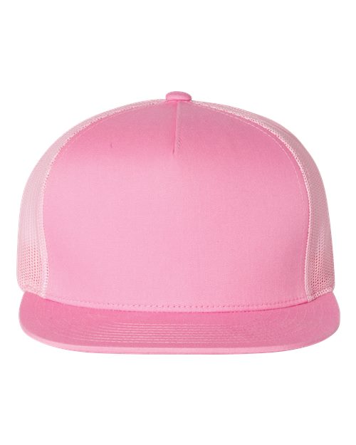 YP Classics 6006 Classic Five-Panel Trucker Cap - Pink - front