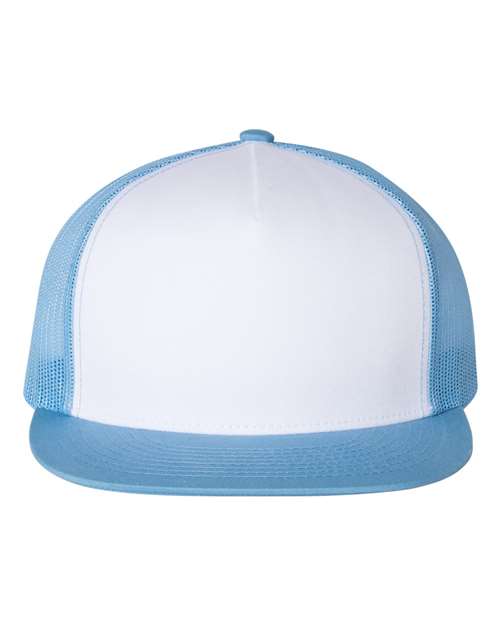 YP Classics 6006 Classic Five-Panel Trucker Cap - Carolina Blue/ White/ Caroline Blue - front
