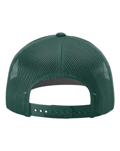 Richardson 112 Snapback Trucker Cap - Dark Green - back
