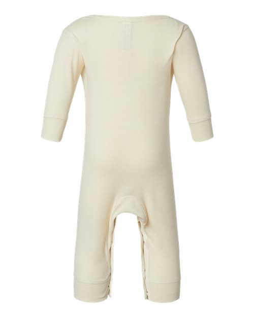 Rabbit Skins 4412 Infant Long Legged Baby Rib Bodysuit - Natural - back