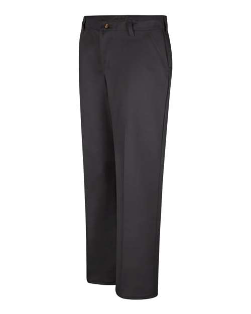 Red Kap PC45 Women's Plain Front Cotton Pants - Black - Unhemmed - side