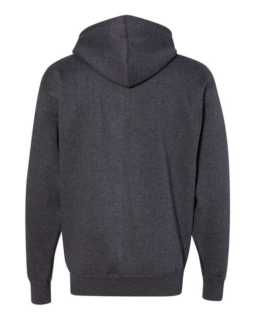 J. America 8821 Men's Premium Full-Zip Hooded Sweatshirt - Charcoal Heather - back