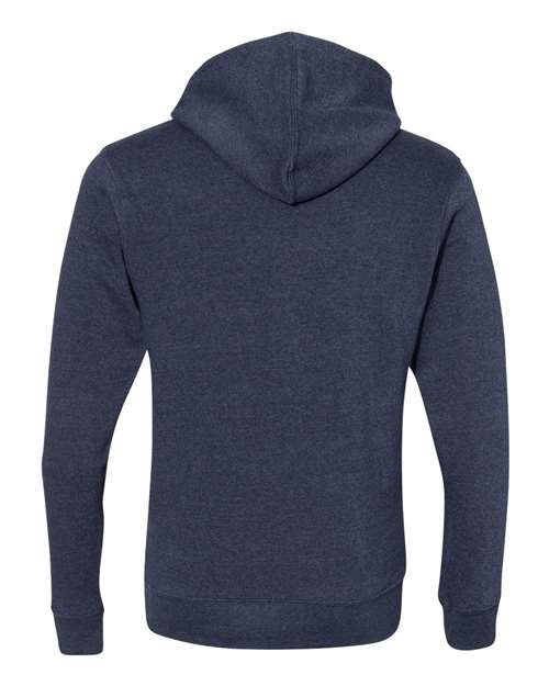J. America 8871 Men's Triblend Fleece Hooded Sweatshirt - True Navy Triblend - back