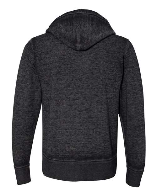 J. America 8916 Men's Vintage Zen Fleece Full-Zip Hooded Sweatshirt - Twisted Black - back